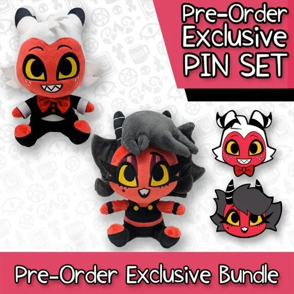 Helluva Boss Millie Moxxie Blitzø Seated Plush Bundle Brand New! - Picture 5 of 5